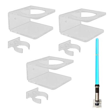 YYST Clear Light Saber Wall Mount Wall Rack Wall Holder 3 Pack