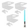 YYST Clear Light Saber Wall Mount Wall Rack Wall Holder 3 Pack