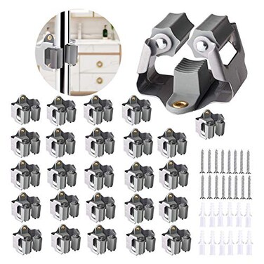 3-H 3H 25 Pack Mop and Broom Holder Big Size Hanging 1 KG ExtraBroom Hanger Wall Mount for Hanging and Organizing Shove Rake Yard Tools in Shed Kitchen Laundry Room Bathroom GardenGrey