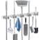 HANZENMA Broom Holder Wall Mount Broom Organizer Wall Mount Stainless Steel Broom and Mop Hanger Heavy Duty Storage Organization for Home Kitchen Garden Garage Room 5 Racks 4 Hooks