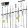 AceMining 2 Pack Mop and Broom Holder Wall Mount 5 Racks and 4 Hooks Broom Organizer Storage Tool Racks Stainless Steel Heavy Duty Hooks Self Adhesive Solid Nonslip for Home Kitchen Garden Laundry Gar