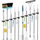 AceMining 2 Pack Mop and Broom Holder Wall Mount 5 Racks and 4 Hooks Broom Organizer Storage Tool Racks Stainless Steel Heavy Duty Hooks Self Adhesive Solid Nonslip for Home Kitchen Garden Laundry Gar