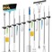 AceMining 2 Pack Mop and Broom Holder Wall Mount 5 Racks and 4 Hooks Broom Organizer Storage Tool Racks Stainless Steel Heavy Duty Hooks Self Adhesive Solid Nonslip for Home Kitchen Garden Laundry Gar