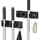 homeasy Wall Mount Mop and Broom Holder Heavy Duty Stainless Steel Organizer Rack with Hooks 2Pack 2in1 No Drill Screw Installation Black