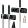 homeasy Wall Mount Mop and Broom Holder Heavy Duty Stainless Steel Organizer Rack with Hooks 2Pack 2in1 No Drill Screw Installation Black