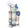 DAOUTIME Garden Organizer With Wheels Yard Tower Rack for Garage Storage Up to 35 LongHandled Tools Sturdy Metal Steel Holder With 3 Hooks Outdoor Black