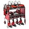 CCCEI Modular Power Tool Organizer Wall Mount with Charging Station Garage Drill Storage Shelf with Hooks Heavy Duty Rack Tool Battery Holder Built in 8 Outlet Gift for Men Red 1 Pack