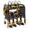 CCCEI Modular Power Tool Organizer Wall Mount with Charging Station Garage Drill Storage Shelf with Hooks Heavy Duty Rack Tool Battery Holder Built in 8 Outlet Gift for Men Black 1 Pack