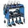 CCCEI Modular Power Tool Organizer Wall Mount with Charging Station Garage Drill Storage Shelf with Hooks Heavy Duty Rack Tool Battery Holder Built in 8 Outlet Gift for Men Blue 1 Pack