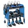 CCCEI Modular Power Tool Organizer Wall Mount with Charging Station Garage Drill Storage Shelf with Hooks Heavy Duty Rack Tool Battery Holder Built in 8 Outlet Gift for Men Blue 1 Pack