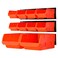 Wallmaster Wall Mounted Storage Bins Wall Storage Bins Parts Rack 10 Bins3 Rails Wall Mount Tool Organizer Hardware Storage Organizer Orange