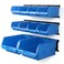 Wallmaster Wall Mounted Storage Bins Wall Storage Bins Parts Rack 10 Bins3 Rails Wall Mount Tool Organizer Hardware Storage Organizer Blue