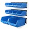 Wallmaster Wall Mounted Storage Bins Wall Storage Bins Parts Rack 10 Bins3 Rails Wall Mount Tool Organizer Hardware Storage Organizer Blue