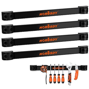 HORUSDY 12 Magnetic Tool Holder Strip 4Pack Tool Magnet Bar for Garage Organization Shop Organization Mounting Screws Included