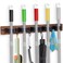 FunCee Broom Holder Wall Mount With 5 Slots 4 HooksRustic Wood Broom Mop HangerWall Mounted Garden Garage Tool Storage Organizer Rack for Closet Laundry Room or Kitchen Wall Decor