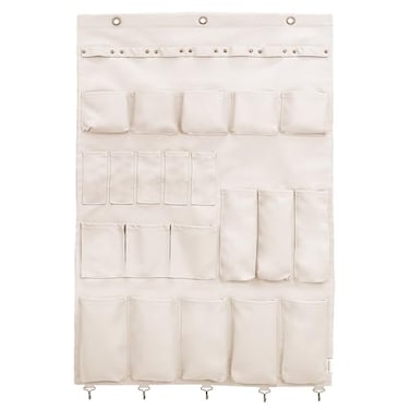 LZPTYYSN Canvas Wall Organizer for Garden Tool Hand Tools Stationery Craft Items and Sewing SuppliesNatural