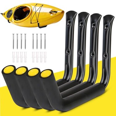 GEEDAR Heavy Duty Garage Storage Hooks 120 LB Capacity 4packs 15 Wall Mounted Rack for Hanging Kayak Paddle Board Ladders Bikes Enforced Kayak Storage Hanger