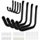 KURUI Heavy Duty Garage Storage Hooks 100 LB 15 Wall Mount Kayak Rack for Hanging IndoorOutdoor 8 Pack Large Wall Hook for Ladder Surfboards Black Organization Hangers Kayak Accessories