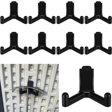 Yaocom 10 Pcs Tool Hook for Shed Accessories Plastic ABS Tool Hooks Compatible with Lifetime Shed 60305 60118 60127 60138 60141 Etc Not Work on Any Sheds with Horizontal Siding Black