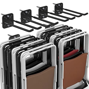 Dobures Garage Hooks Heavy Duty Garage Hooks 124 Inch Wall Mount Hangers for Chairs Power Tools Garden Tools Tires More Max 120 lbs 4Pack