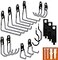 SMARTOLOGY Garage Hooks with Bike Hook Extension Cord Organizer 15 Pack Set Steel MultiTool Hanger Heavy Duty Utility Storage Holder for Home Warehouse Lawn Garden Tool Organizer