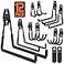 SMARTOLOGY Garage Hooks 12 Pack Wall Storage Hook Includes 2 Extension Cord Holder Utility Organization Heavy Duty Wall Mount Hangers for Hanging Bike Ladder Garden Tools