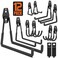 SMARTOLOGY Garage Hooks 12 Pack Wall Storage Hook Includes 2 Extension Cord Holder Utility Organization Heavy Duty Wall Mount Hangers for Hanging Bike Ladder Garden Tools