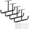 HOSKO Overhead Garage Storage Hooks Rack Ceiling Mounted Heavy Duty Utility Hooks Ladder Hangers for Pipe Lumber Fishing Rod and Ski Board 4 Pack Black