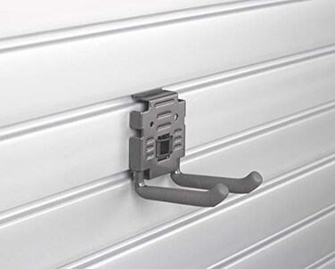 HandiWall 4 Double Hook with Locking Bracket for Tool Storage on Garage Slatwall Panels