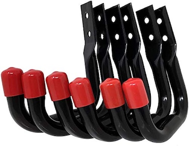 Tetra-Teknica TetraTeknica UH036P Heavy Duty Garage Storage Utility Hooks Color Black 6 per Pack