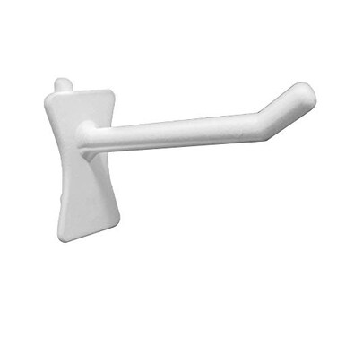 Greenleaf Industries PegPro 2 Hooks Kit for Standard Wood Fiber pegboard Durable Plastic Pegboard Hooks for Garage Kitchen Craft Room and More 2 Hook 24 Pack White