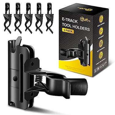 Onesnt 6 Pack ETrack Tool Holders E Track Accessories for Enclosed Trailer to Keep RakesShovels Broome Track Tool Holder Hanger for Trailer Accessories Tool Stabilizer for Etrack Accessories
