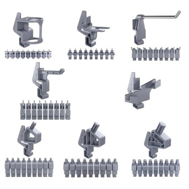 TROPEK 71piece Bracket Kit Compatible with Wall Control Assorted Hooks to hangscrewdrivers sockets Pliers Hammers Calipers Merchandise Scissors Paint Brushes for Tool wall Organization