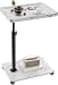 XNSDXV C Table End Table Adjustable Height 360Swivel TV Tray Table for Small Spaces Couch Tables That slide under C Shaped Side Tables living room and bedroom for Sofa BedChair Snack 1 White