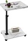 XNSDXV C Table End Table Adjustable Height 360Swivel TV Tray Table for Small Spaces Couch Tables That slide under C Shaped Side Tables living room and bedroom for Sofa BedChair Snack 1 White