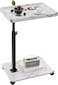 XNSDXV C Table End Table Adjustable Height 360Swivel TV Tray Table for Small Spaces Couch Tables That slide under C Shaped Side Tables living room and bedroom for Sofa BedChair Snack 1 White