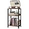 Hosfais 3 Tier Record Player Stand Retro Vinyl Storage End Table Records for Living Room Bedroom Brown