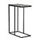 Household Essentials Jamestown CShaped for Accessibility Side End Table Rustic Texture Slate Concrete and Black Metal