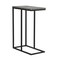 Household Essentials Jamestown CShaped for Accessibility Side End Table Rustic Texture Slate Concrete and Black Metal
