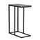 Household Essentials Jamestown CShaped for Accessibility Side End Table Rustic Texture Slate Concrete and Black Metal