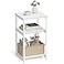 VASAGLE BARNET Collection Side Table Small End Table for Living Room Modern Tall Nightstand Bedroom Office Bathroom Steel Frame Cloud White ULET273W14