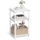 VASAGLE BARNET Collection Side Table Small End Table for Living Room Modern Tall Nightstand Bedroom Office Bathroom Steel Frame Cloud White ULET273W14