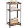 Yaheetech Large 3Tier Tall End Table 30 Inches High Side Table with Wooden Shelves Strong Metal Frame for Living Room Small Space 12 x 16 x 295 inchesRustic Brown