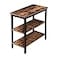 HOOBRO End Table Simple Rustic Side Table with 3Tier Storage Shelf Narrow Nightstand for Small Spaces for Living Room BedroomEasy Assembly Industrial Design Rustic Brown and Black BF14BZ01