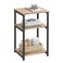 VASAGLE BARNET Collection Side Table Small End Table for Living Room Modern Tall Nightstand Bedroom Office Bathroom Steel Frame Camel Brown and Ink Black ULET273B50