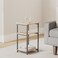 VASAGLE BARNET Collection Side Table Small End Table for Living Room Modern Tall Nightstand Bedroom Office Bathroom Steel Frame Camel Brown and Ink Black ULET273B50
