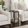 TUTOTAK Small End Table with Charging Station Narrow Side Table with USB Ports and Outlets Skinny Sofa Table Slim Nightstand Living Room Bed Room Black TB01BK060