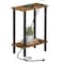 TUTOTAK Small End Table with Charging Station Narrow Side Table with USB Ports and Outlets Skinny Sofa Table Slim Nightstand Living Room Bed Room Brown TB01BB060