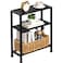 Homedawn Narrow Side Table for Small Space 2Tier Small End Table with Shelf Holder Slim Nightstand Skinny Snack Couch Table in Living Room Bedroom Study Kitchen and Balcony Black