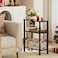 Homedawn Narrow Side Table for Small Space 2Tier Small End Table with Shelf Holder Slim Nightstand Skinny Snack Couch Table in Living Room Bedroom Study Kitchen and Balcony Black
